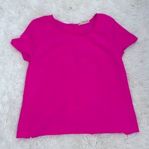 Hot pink blouse with button back detail